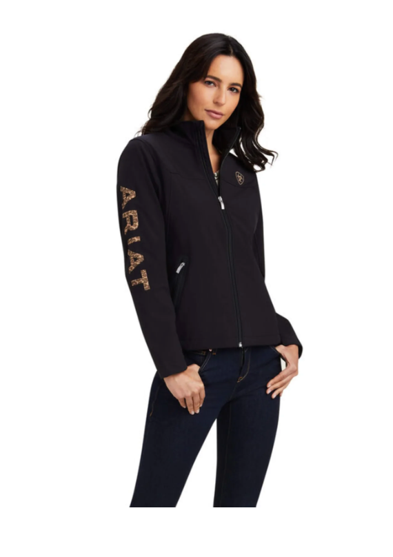 Ariat® Ladies New Team Softshell Black & Leopard Jacket 10041278