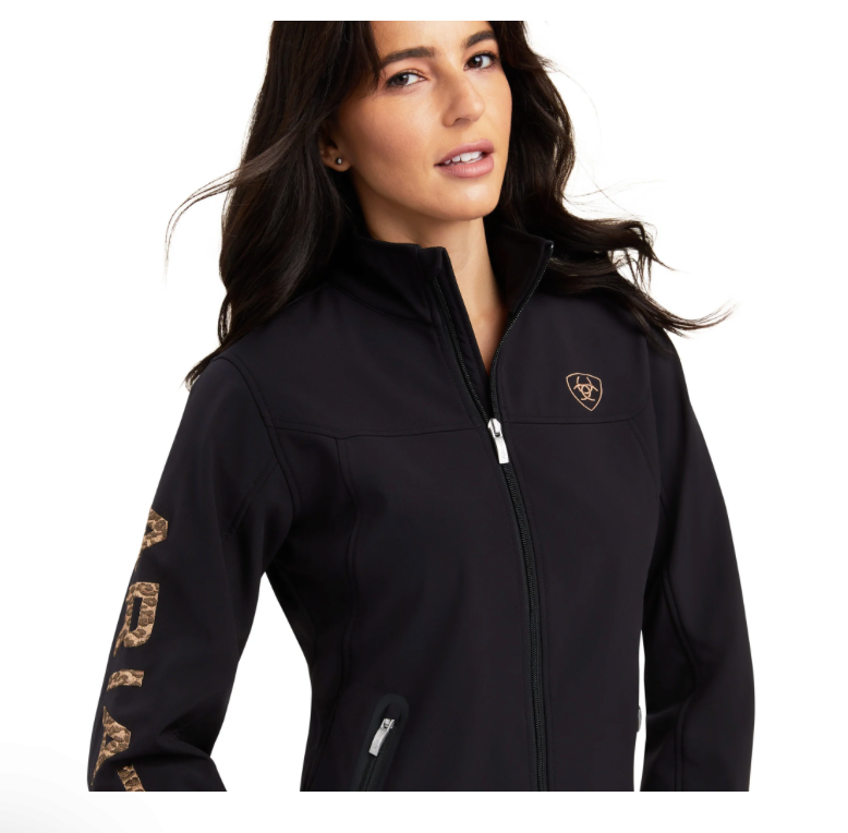 Ariat® Ladies New Team Softshell Black & Leopard Jacket 10041278