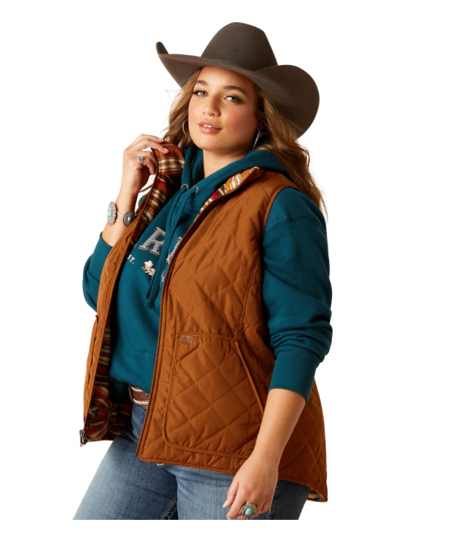 Ariat Ladies Dilon Chimayo Chestnut Horse Brown Vest 10046059