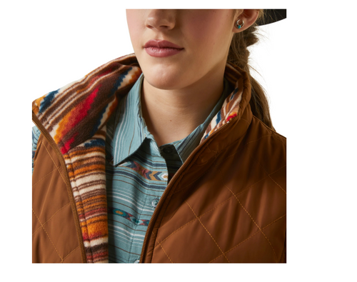Ariat Ladies Dilon Chimayo Chestnut Horse Brown Vest 10046059
