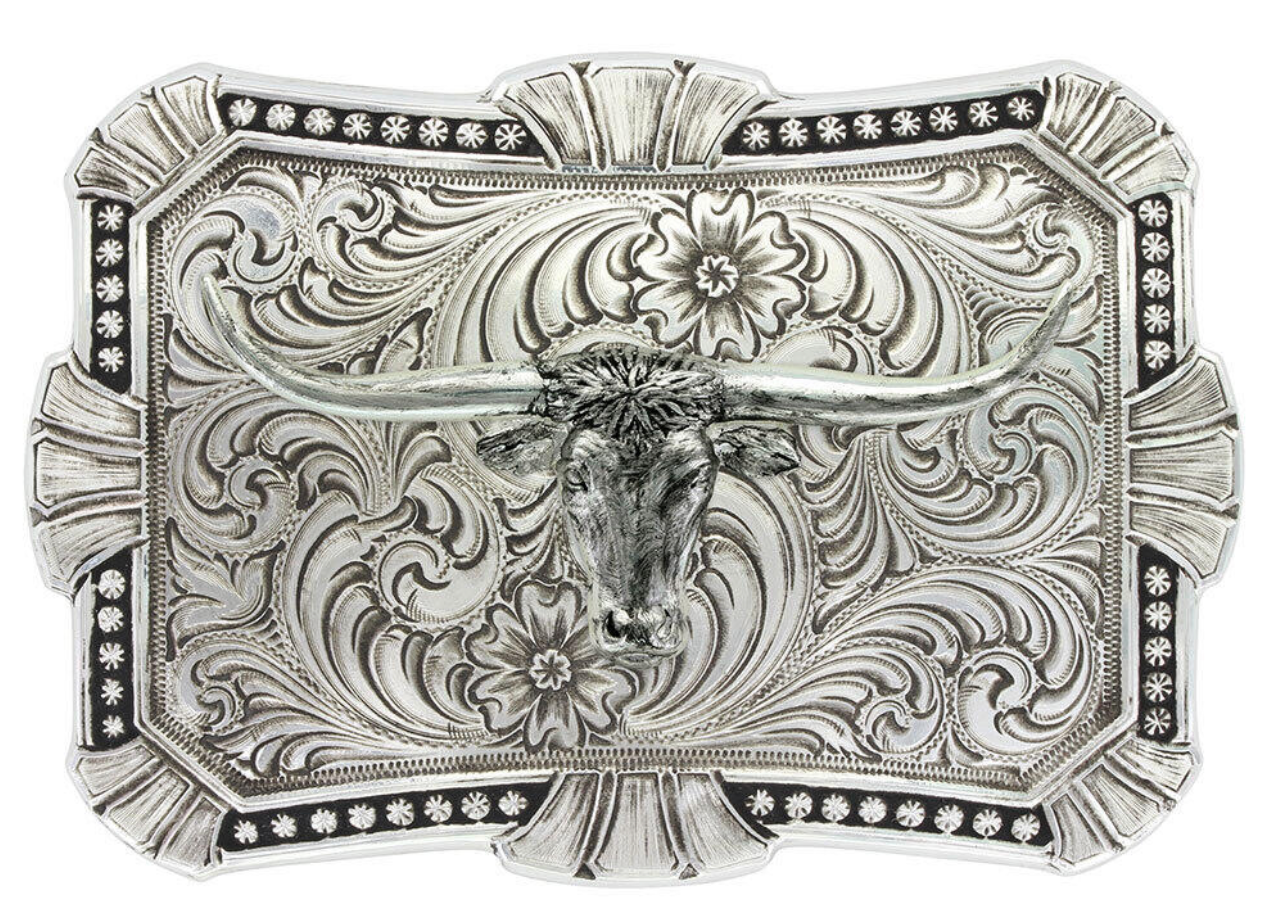 Antiqued Trailblazer Buckle with Longhorn -22718RTS-767