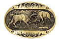 MONTANA SILVERSMITH BUCKLE Fighting Elk Brass Heritage Attitude Belt Buckle