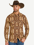 Rock & Roll SLIM FIT DUSTY DESERT AZTEC LONG SLEEVE SNAP SHIRT- BMN2S07636