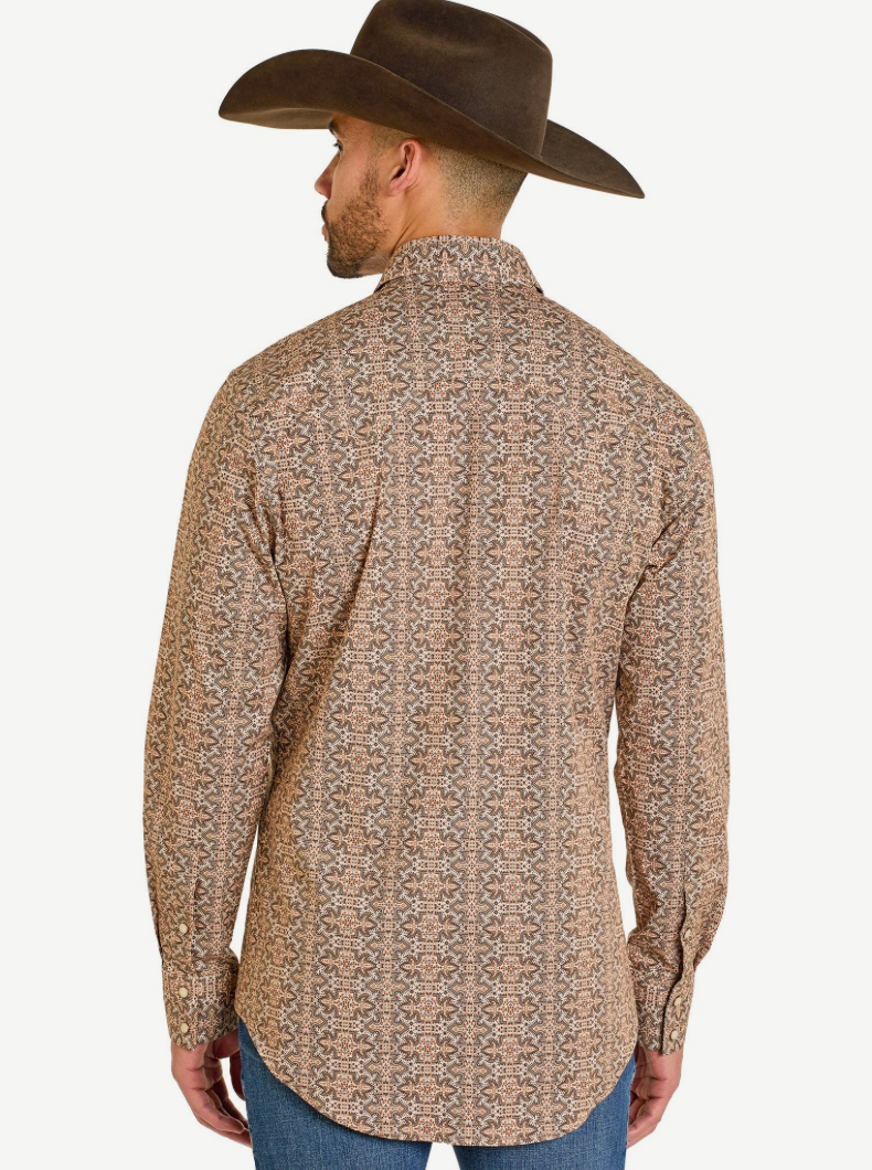 ROCK & ROLL SLIM FIT BOOT STITCH LONG SLEEVE SNAP SHIRT- BMN2S07639