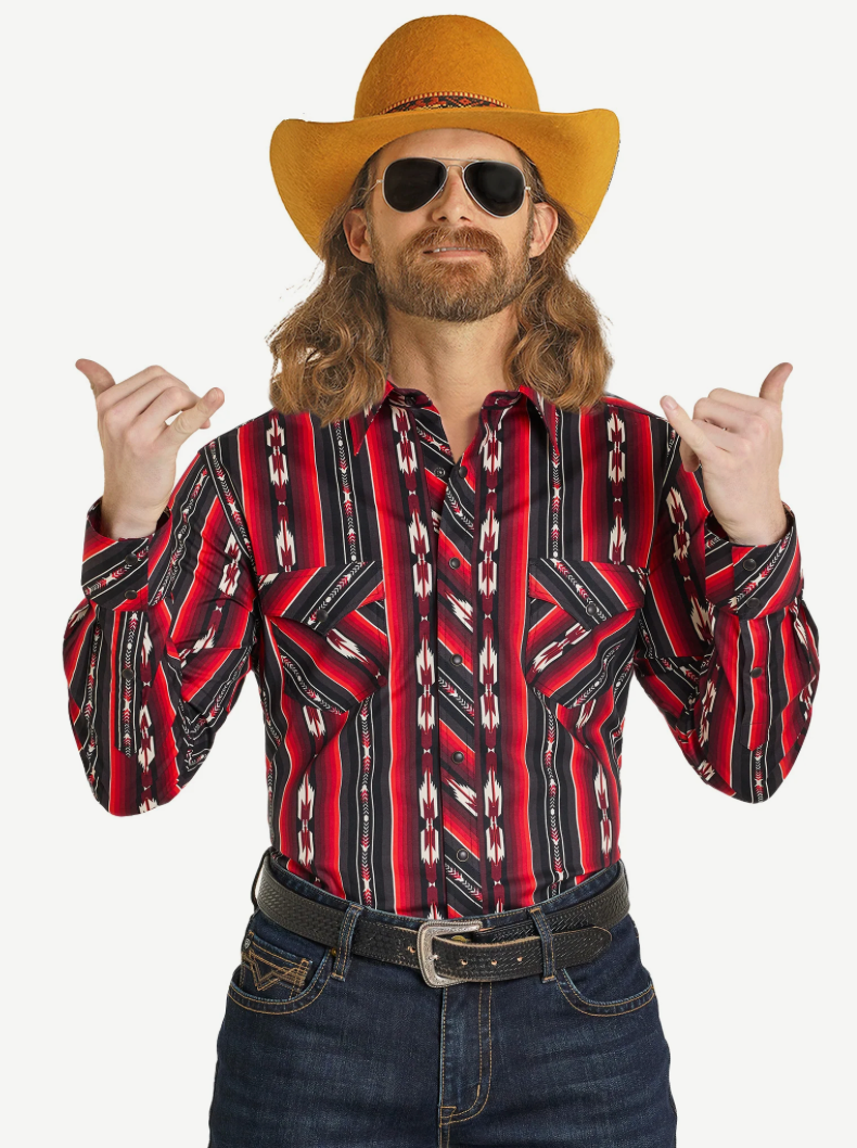 Rock & Roll Men's Medallion Print Shirt - BMN2S07656