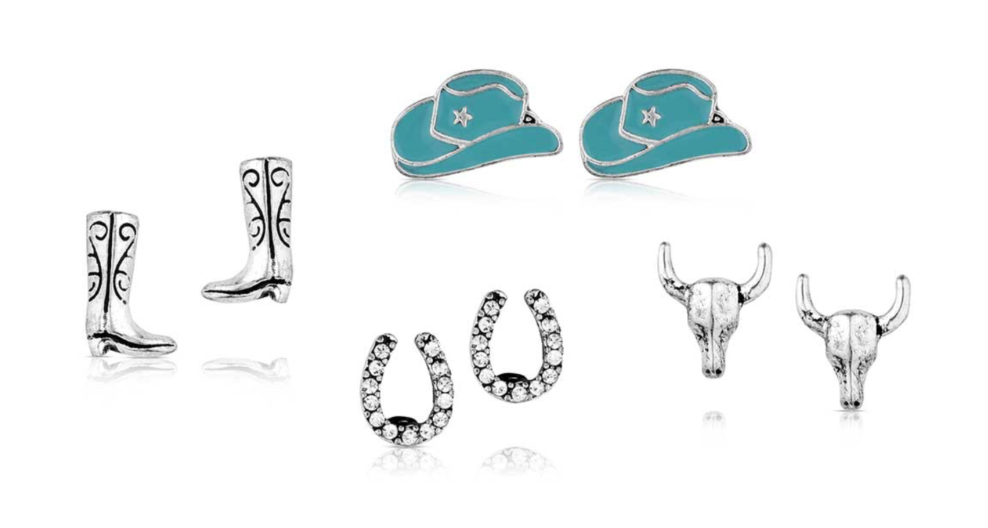 Montana Attitude Boot Scootin Post Earring Set-AER6241