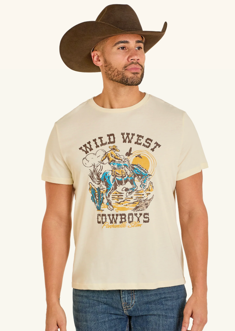 Rock & Roll WILD WEST COWBOY GRAPHIC T-SHIRT-PU21T07555