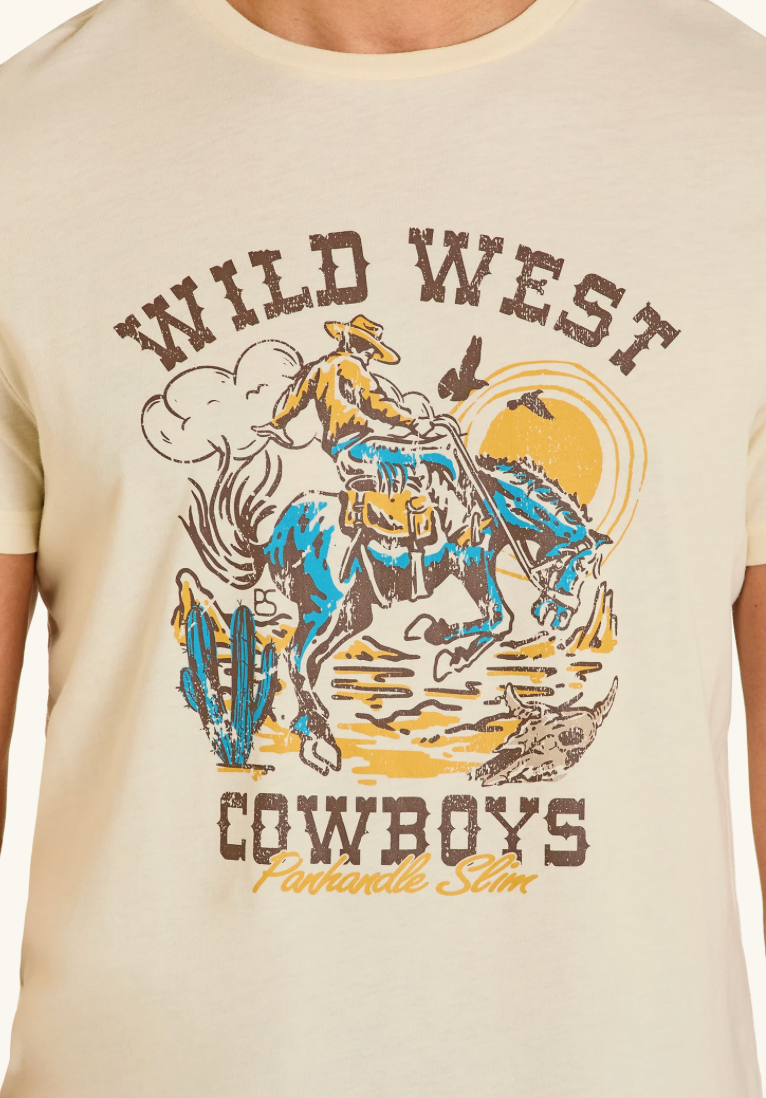 Rock & Roll WILD WEST COWBOY GRAPHIC T-SHIRT-PU21T07555