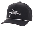 Hooey Cap Mark Out Black 5-Panel Trucker with White Stitching -2601T-BK
