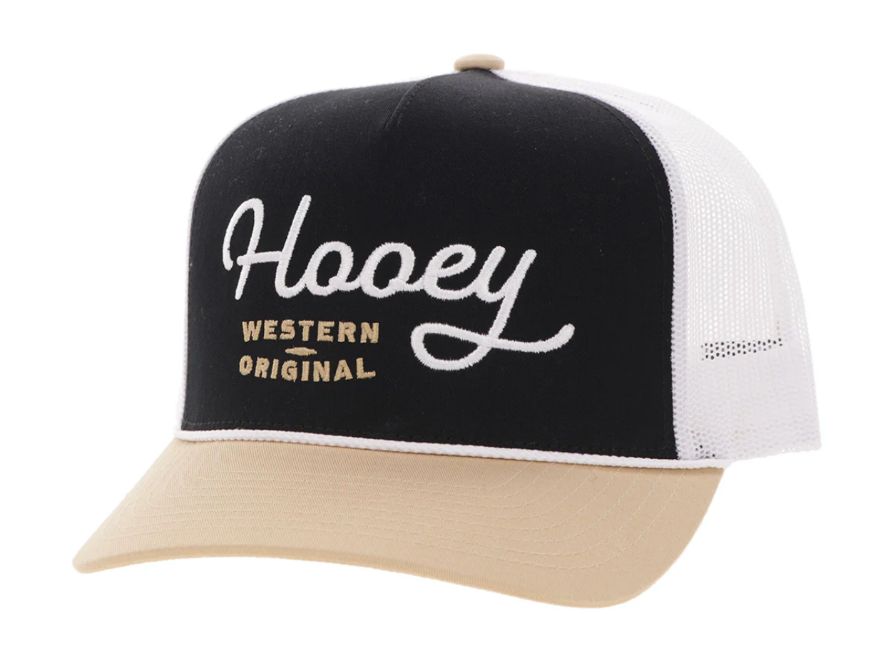 HOOEY CAP - OG - HOOEY HAT BLACK/WHITE & TAN -2660T-BKWH