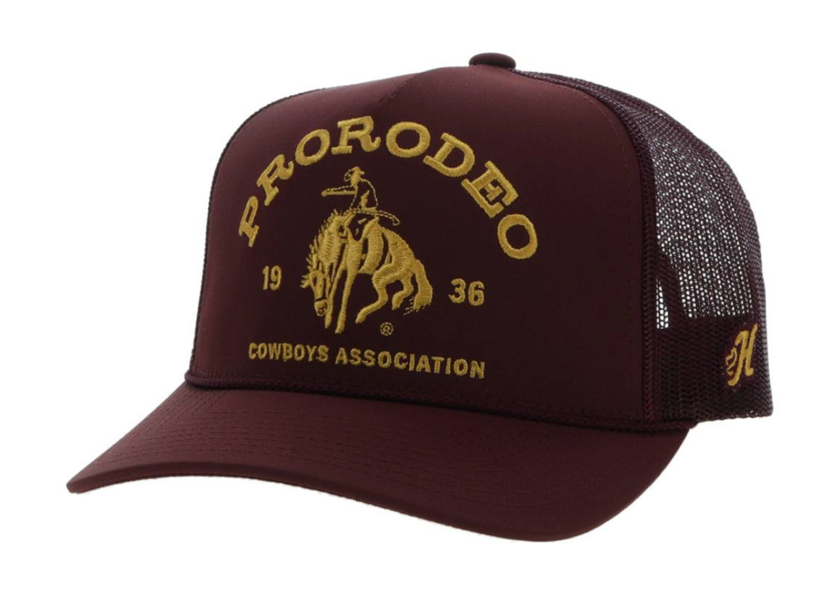 HOOEY PRORODEO MAROON HAT W/GOLD LOGO-2263T-MA