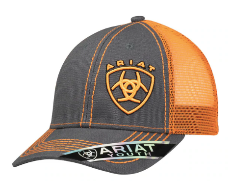 Ariat Youth Unisex Orange Signature Logo Snapback Ball Cap 1514326
