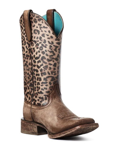 Ariat Ladies Circuit Savanna Leopard Print Square Toe Boots 10035942