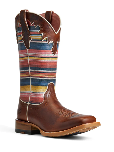 Ariat® Ladies Fiona Rye Brown & Sedona Serape Square Toe Boot 10040342